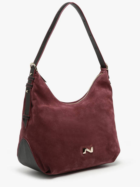 Schoudertas Carrie Suède Leder Nathan baume Violet vogue 1 ander zicht 2